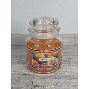 Yankee Candle Retired Black Band TANGERINE Large 22 oz White Band Open Unused